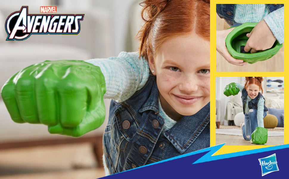 Marvel Puños de Hulk Gamma Smash, juguete de espuma suave para juegos de rol, juguetes de superhéroes de los Vengadores para niños de 5 años en adelante
