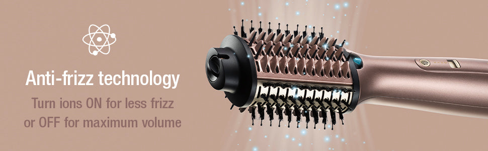Infiniti PRO Conair - Cepillo secador de pelo 2 en 1, cepillo térmico para todo tipo de cabello, barril ovalado grande, 4 tipos de cerdas para dar volumen, suavizar y refrescar, malva moca