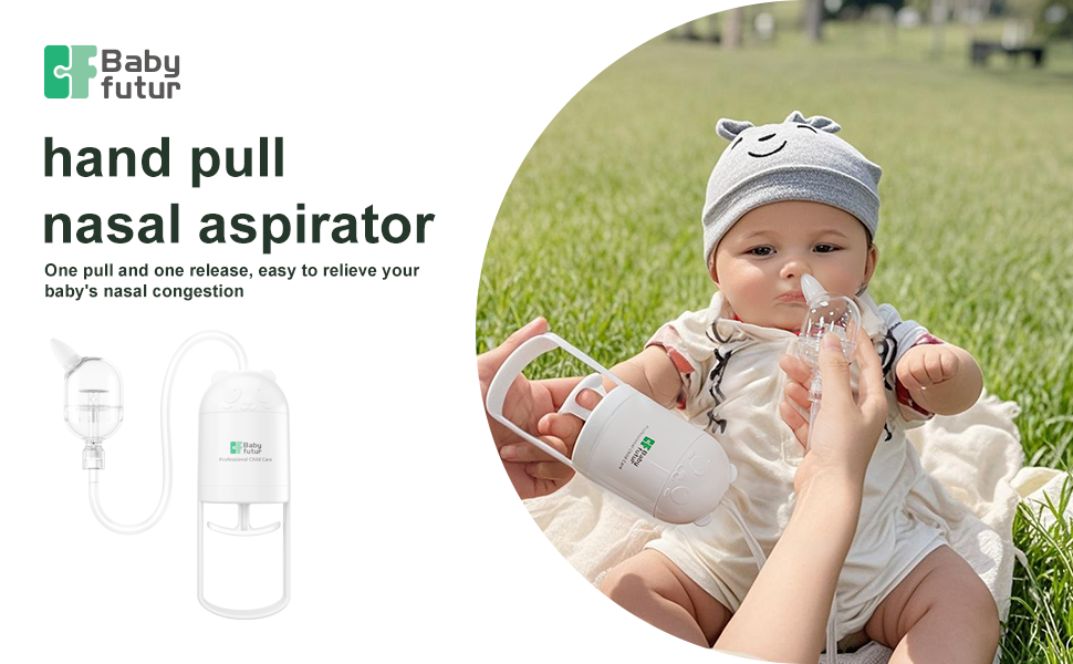 Aspirador nasal para bebé – Control manual de empujar-jalar, succión fuerte silenciosa, no necesita batería – Succión nasal suave e higiénica con caja de almacenamiento y clip de moco