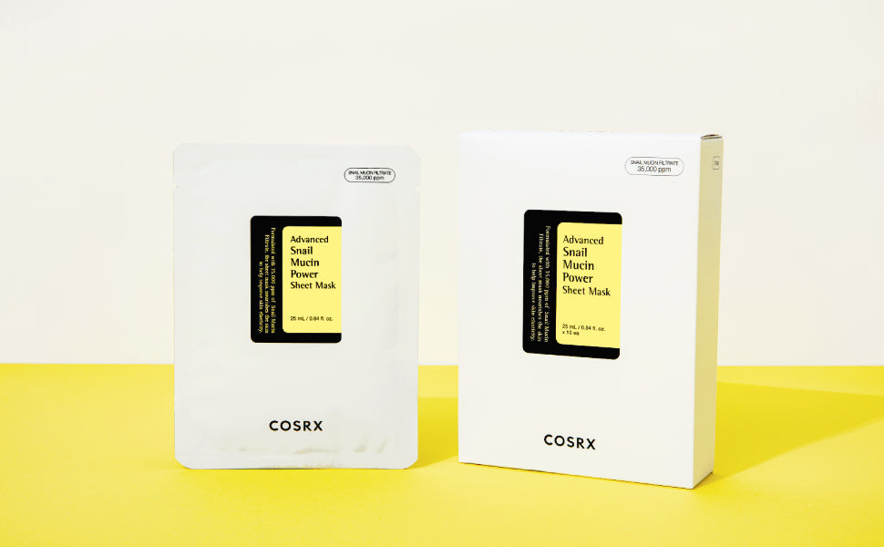 COSRX Máscara de hoja de mucina de caracol 10 EA, máscara facial sin enjuague de esencia de caracol para piel seca, propensa al acné, piel sensible, filtrado de secreción de caracol, no probado en