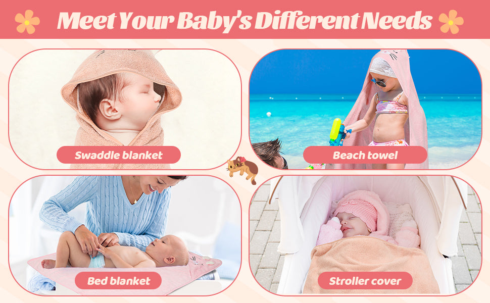 12 toallas de bebé con capucha, toallas suaves para bebé, toallas de baño absorbentes, 3 toallas de bebé y 9 paños de bebé para recién nacidos, niños pequeños y niños, toallas de bebé de 32 x 32