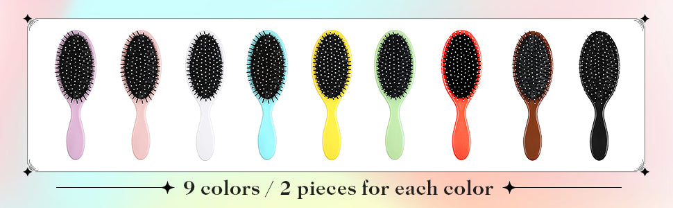 Eaasty 18 piezas de cepillo de pelo a granel cepillo de desenredar húmedo cepillo de pelo seco desenredante con cerdas suaves que se desliza a través de los enredos con facilidad regalo de boda dama de honor a granel para mujeres