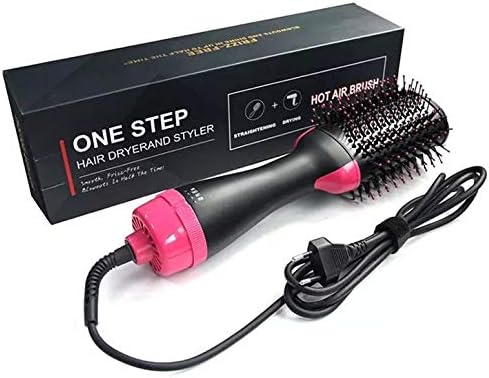 Cepillo Secador de Pelo y Volumizador, 3 en 1 Salon Electrico Cepillo de Aire Caliente Alisador y con Iones Negativos Para el Cabello Rizado y Recto
