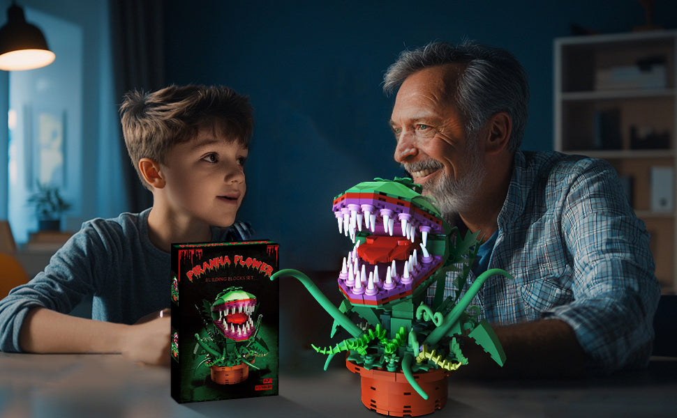 Set de bloques de construcción de Audrey 2 Flor Caníbal, Little Shop of Horrors Planta Piraña con Boca Abrirble, colección de juguetes, regalo de cumpleaños, Navidad, festivo, para fans de TV, niños