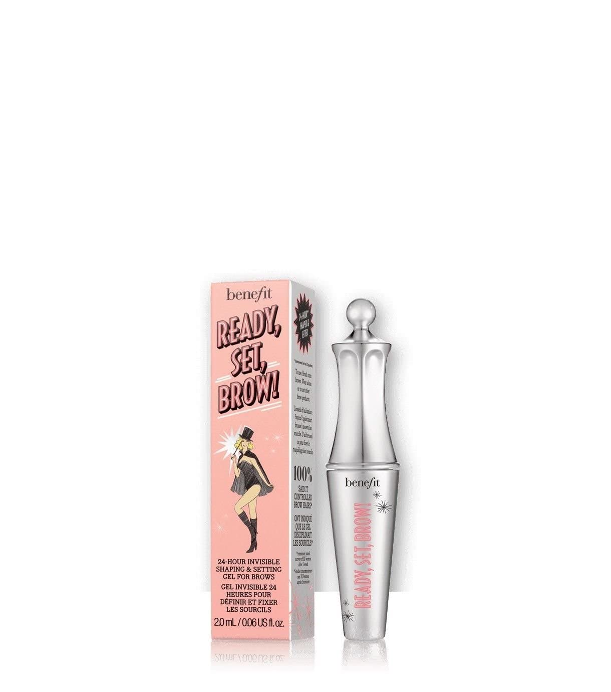 Benefit Ready Set - Gel transparente invisible para cejas 24 horas,...