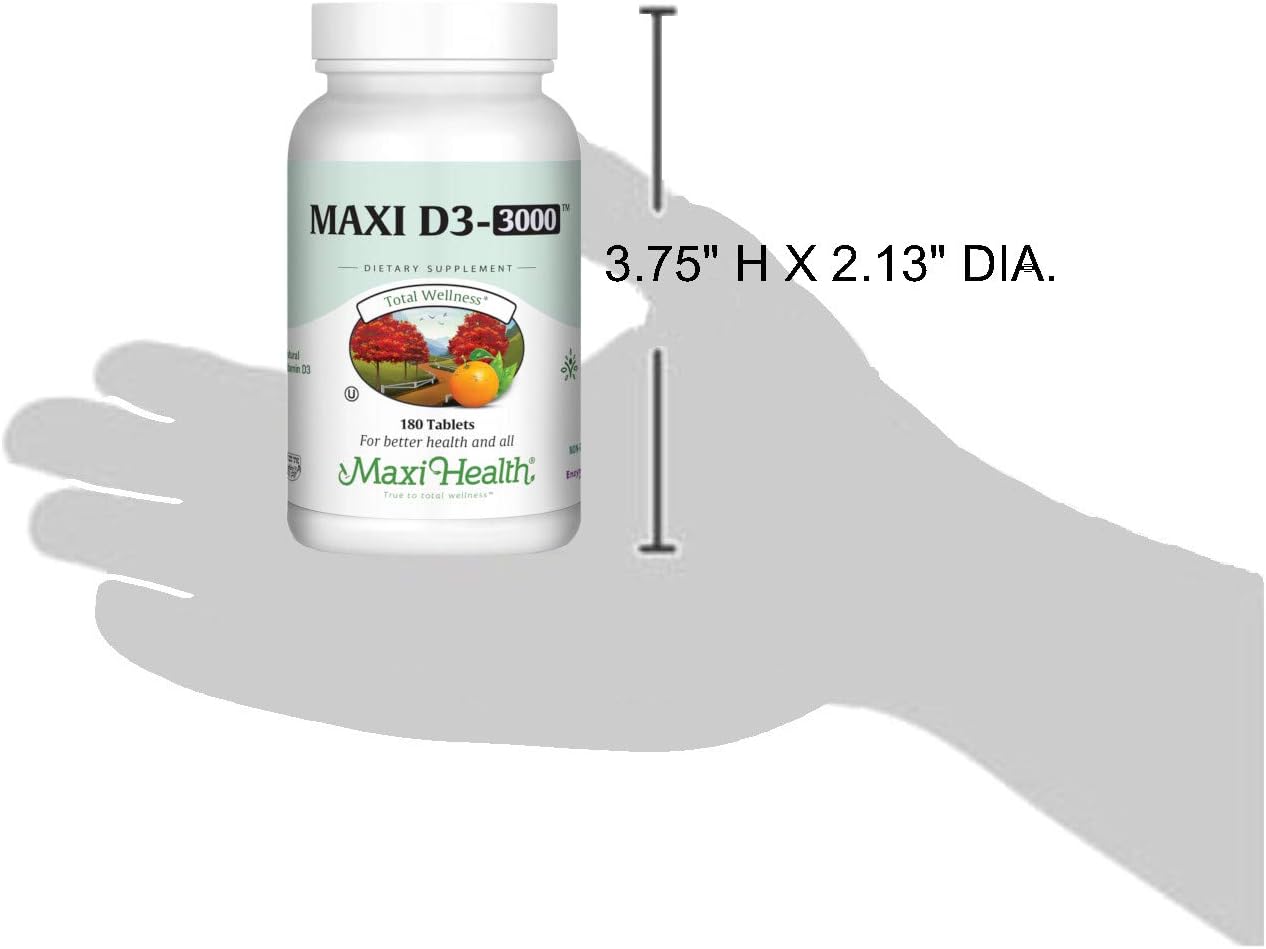 Maxi Health Kosher Vitamina D3 3000 UI (75 mcg) \u2013 Vitamina D p...