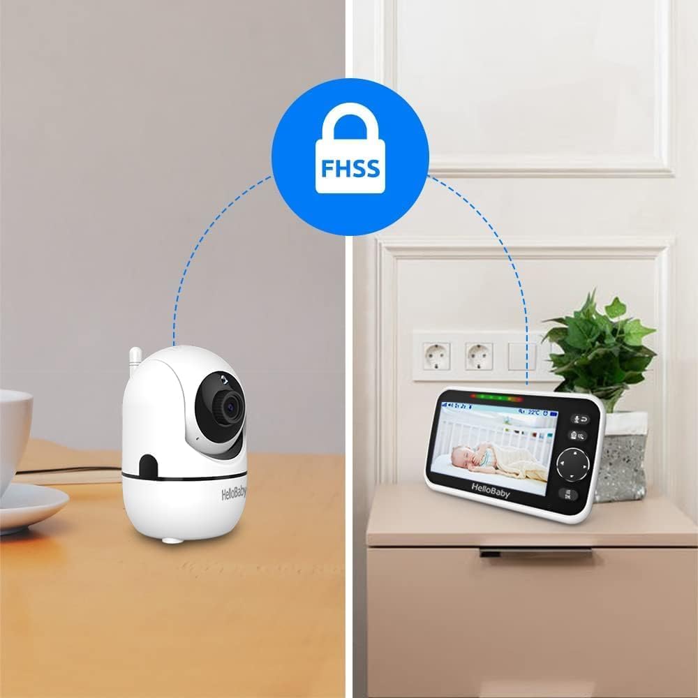 HelloBaby Monitor de Bebé Mejorado de 5'' con Batería de 30...