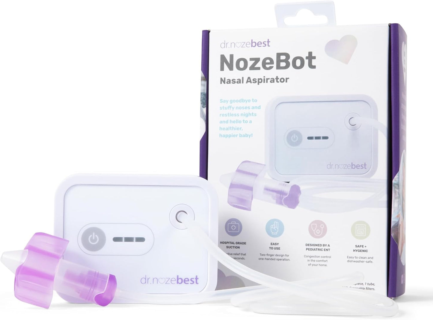 Dr. Noze Best NozeBot Aspirador Nasal Eléctrico para Bebés - Diseña...