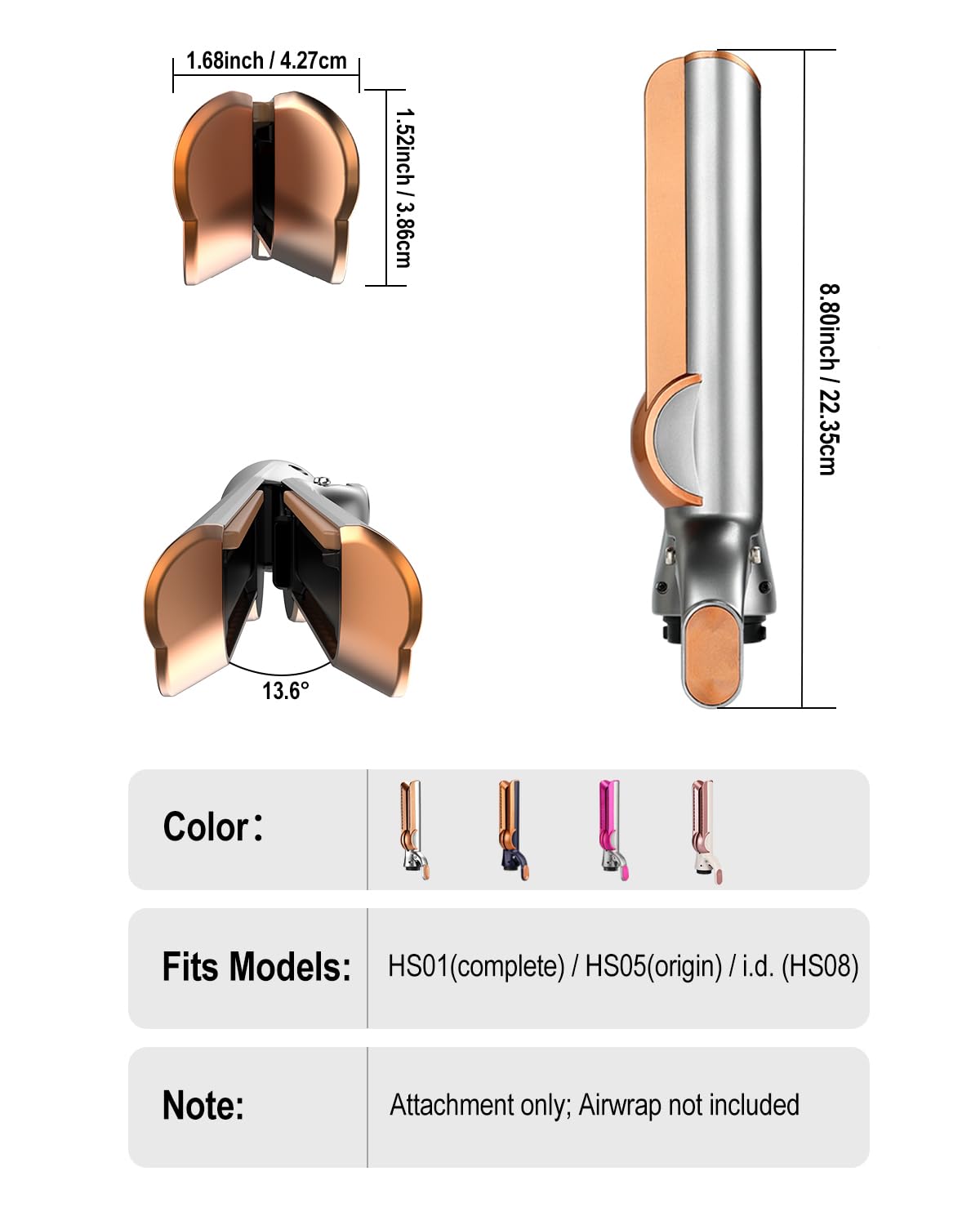 Accesorio de flujo de aire compatible con Dyson Airwrap Multi-Style...