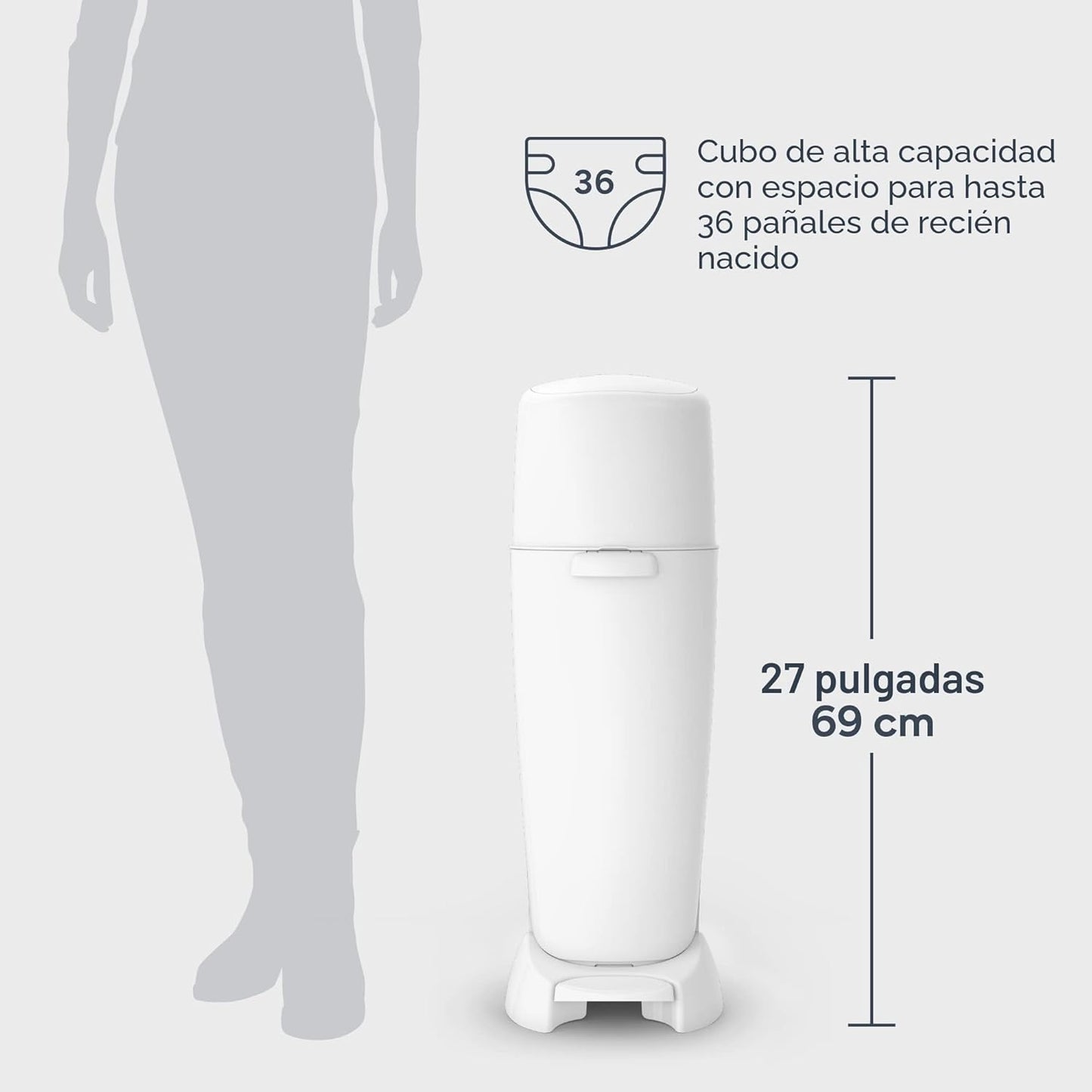 Cubeta contenedora pañales sucios con tecnología antiolor Playtex,...