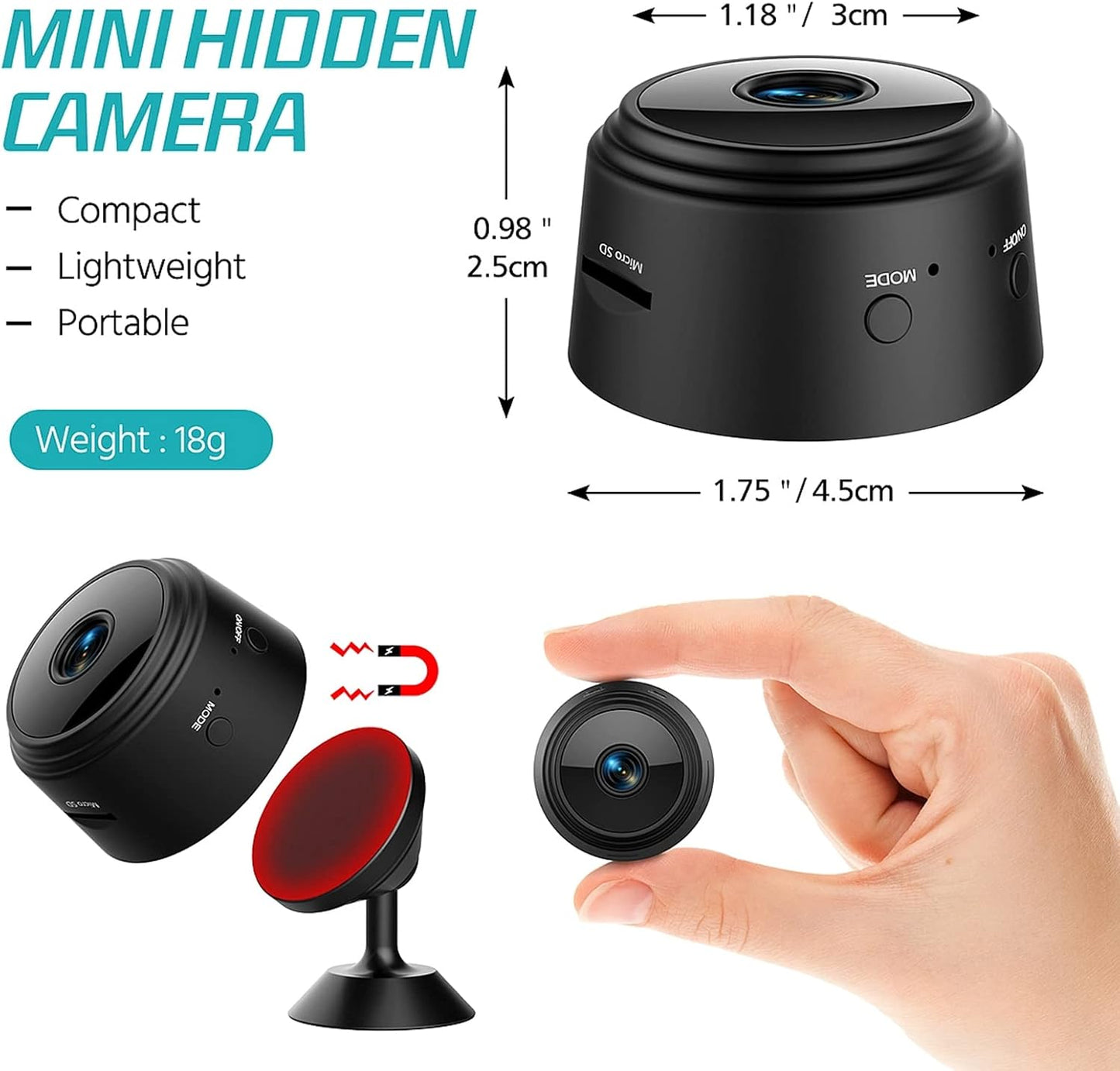 DazcnvGlide Hidden Camera - Spy Cameras - Nanny Cam - WiFi Wireless...