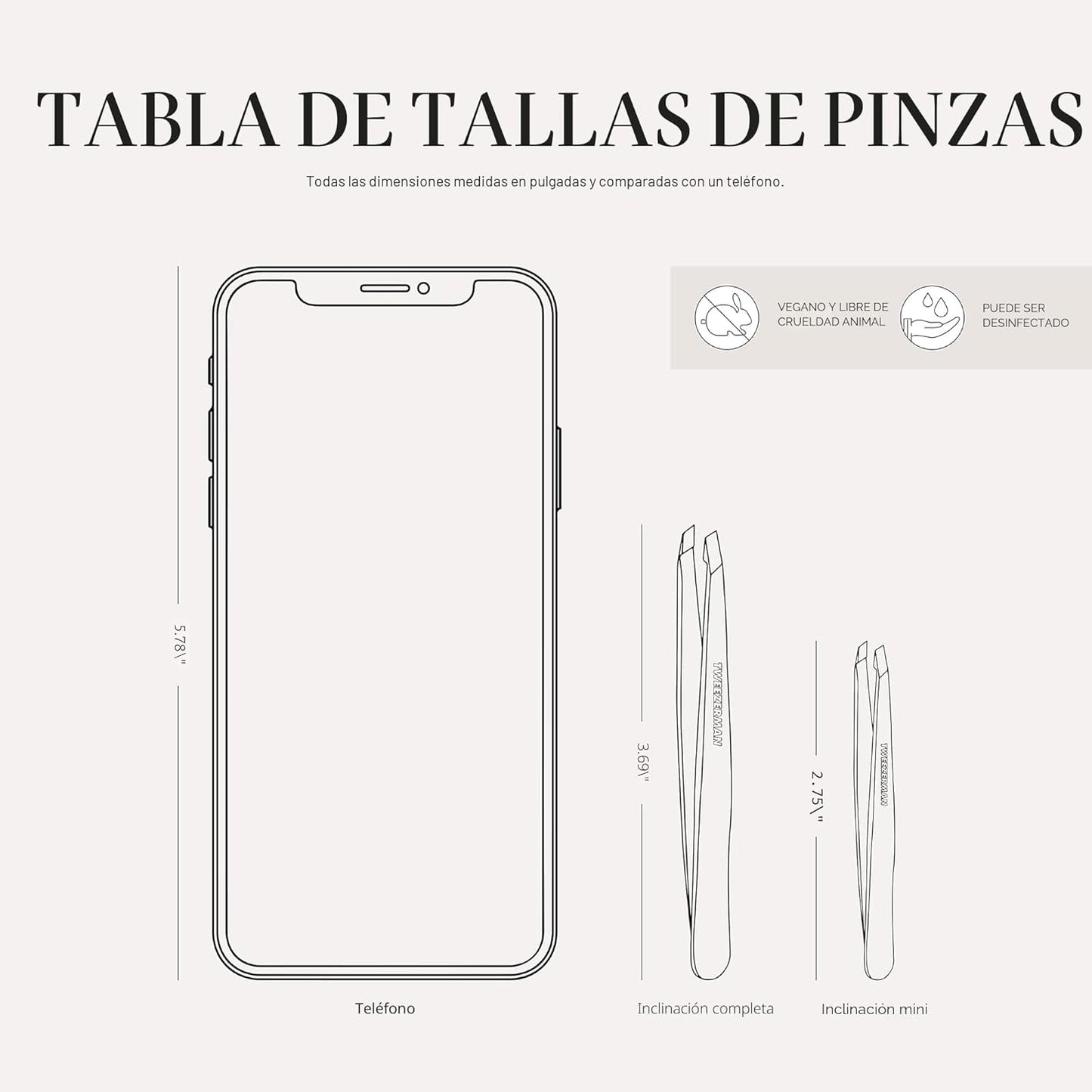 Tweezerman - Pinzas inclinadas de acero inoxidable, pinzas para cej...