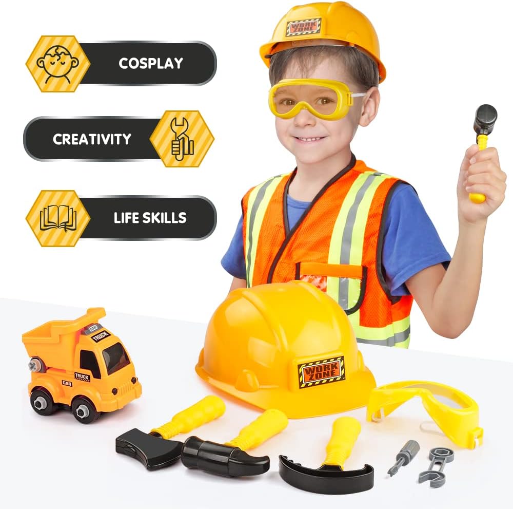 Lesheng space Disfraz de trabajador de construcción para niños, dis...