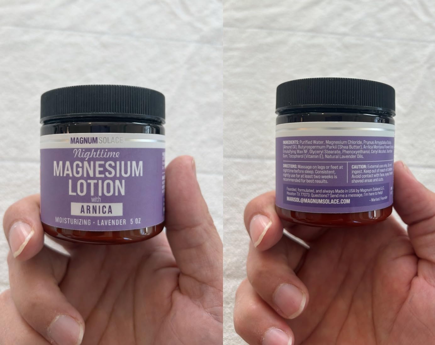 Magnum Solace Loción nocturna de magnesio con árnica \u2013 Alivio...