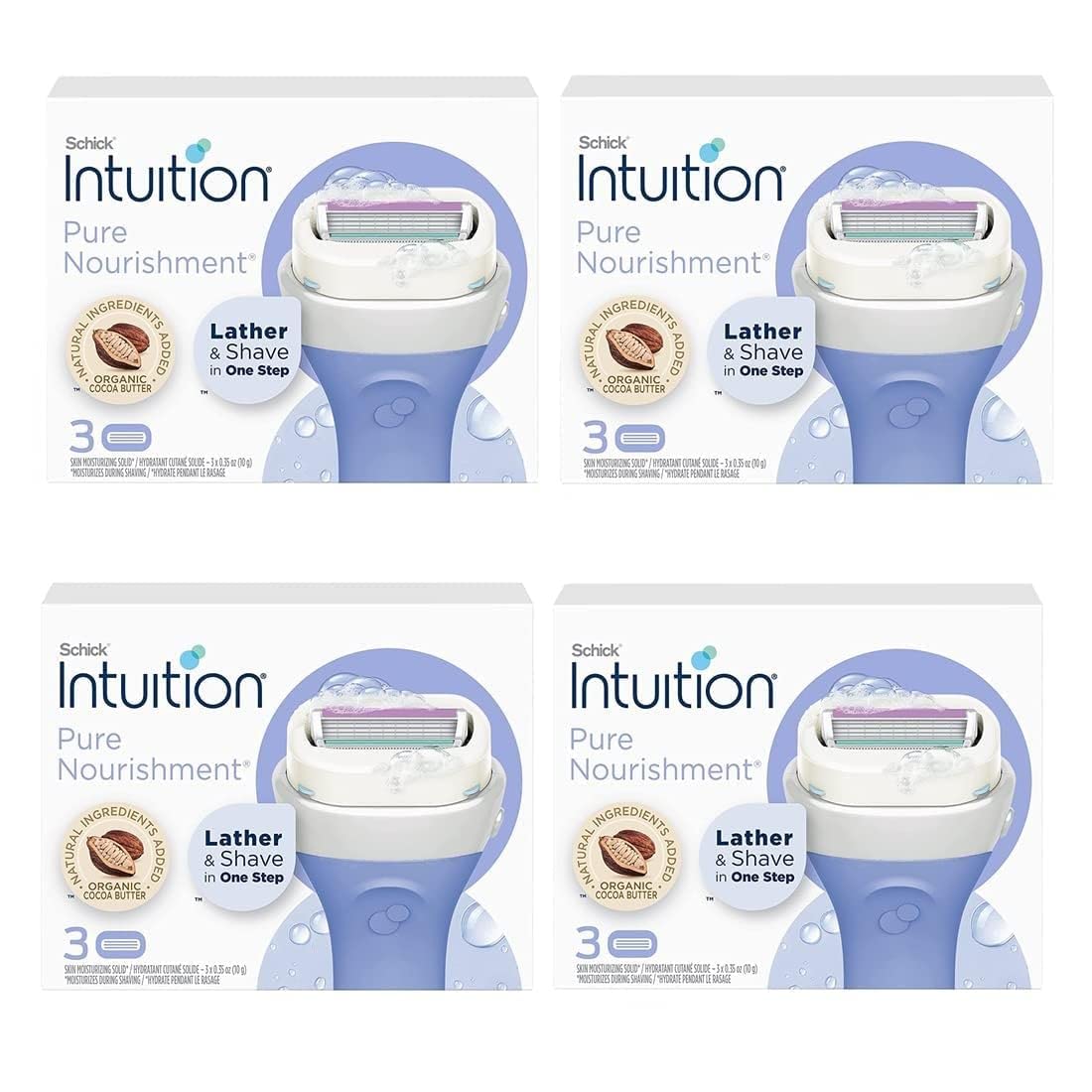 Schick Intuition Pure Nourishment - Repuesto de hoja de afeitar par...