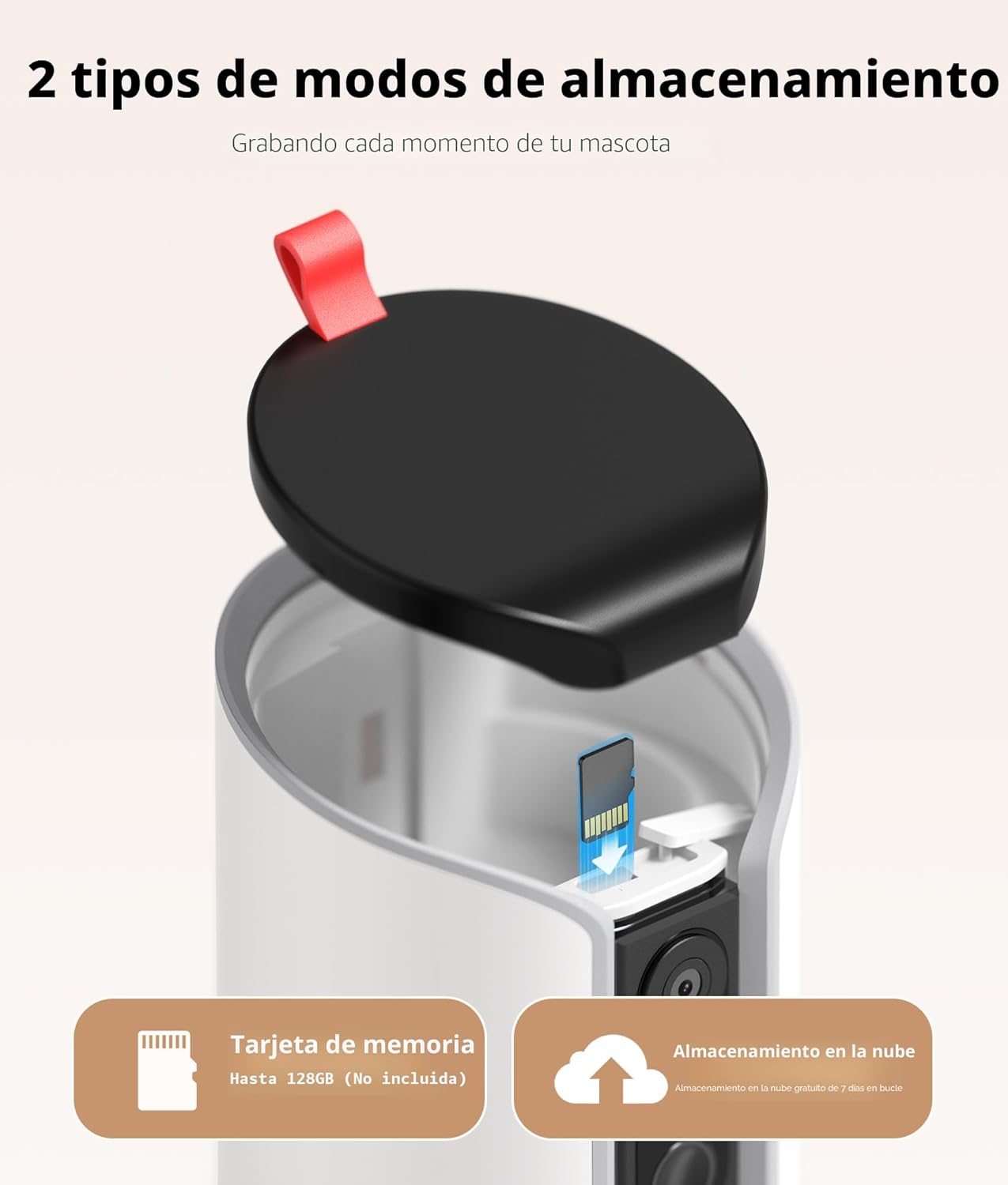 TKENPRO Cámara para mascotas 2K con dispensador de golosinas, cámar...