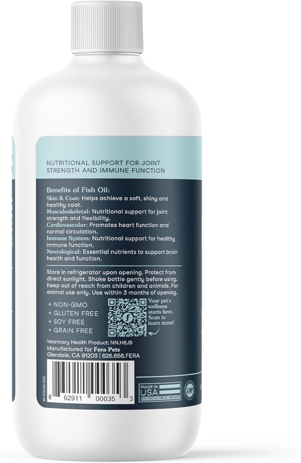 Fera Pets Aceite de pescado - Omega 3 para perros y gatos para apoy...