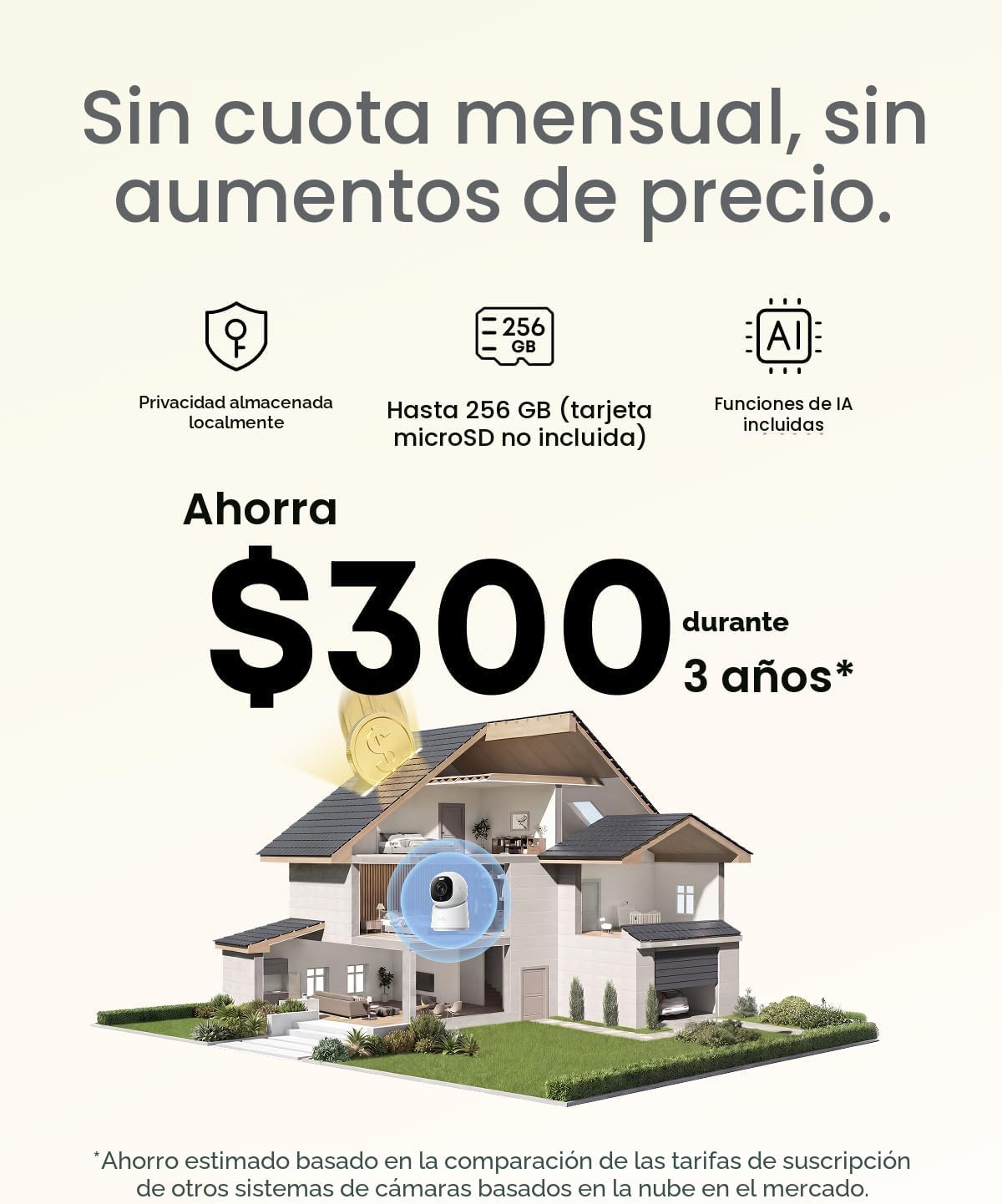 Cámara de seguridad interior eufy Security E30, última generación,...