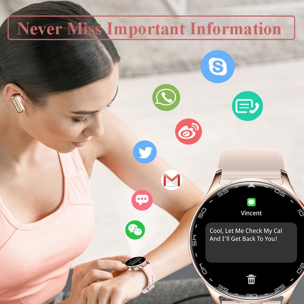 Alliget Reloj inteligente con auriculares, reloj inteligente Blueto...