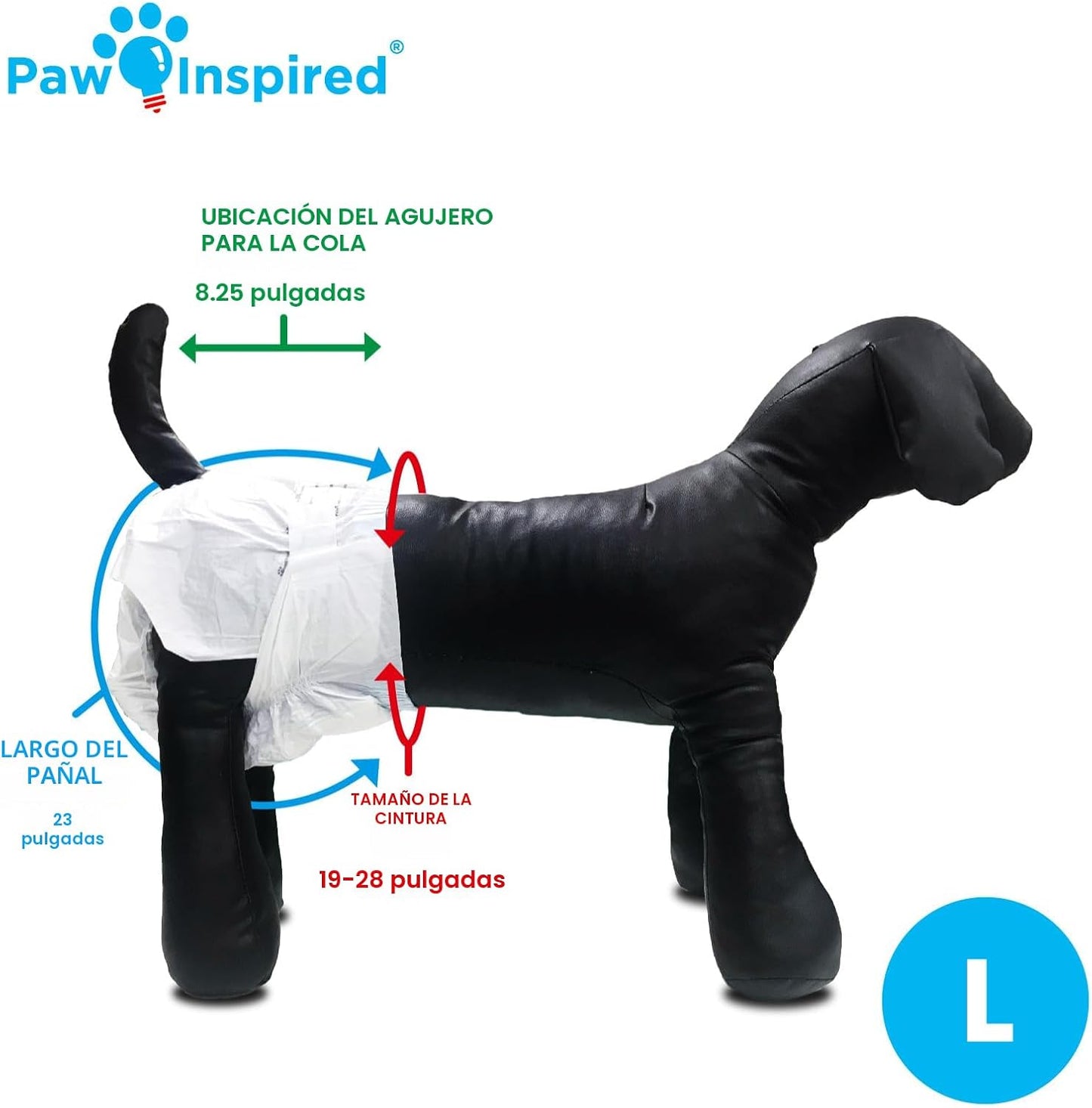 Paw Inspired 20 unidades de pañales desechables para perros | Pañal...