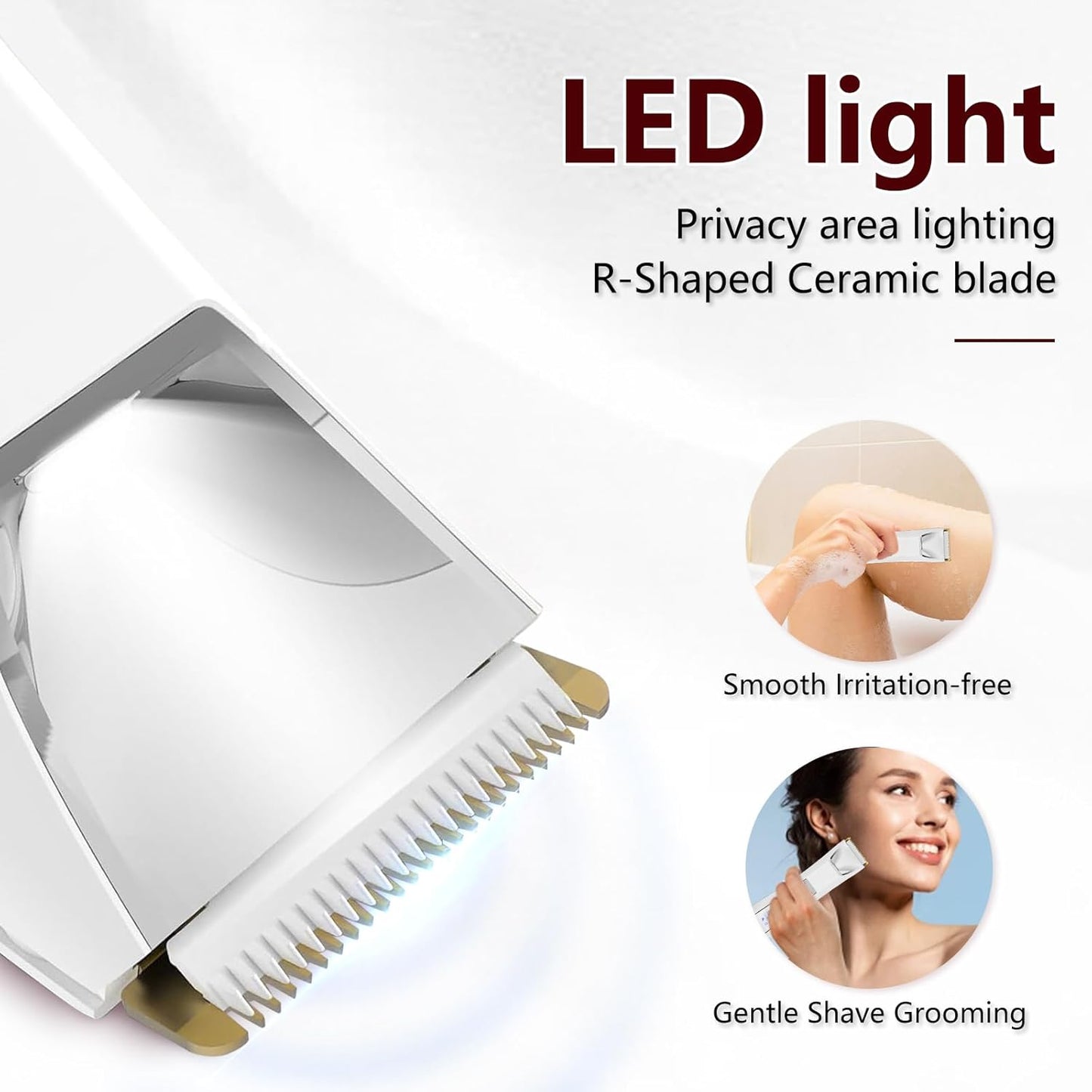 Trimmer eléctrico de bikini 2 en 1 para mujer, afeitadora de doble...