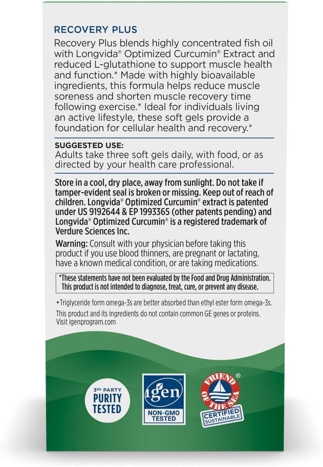 Nordic Naturals Recovery Plus, sin sabor, 45 geles blandos, 1800 mg...