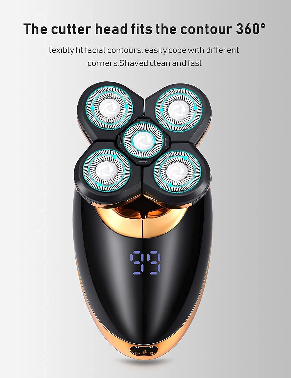 Afeitadoras eléctricas para hombres, afeitadoras 5 en 1 de cabeza c...