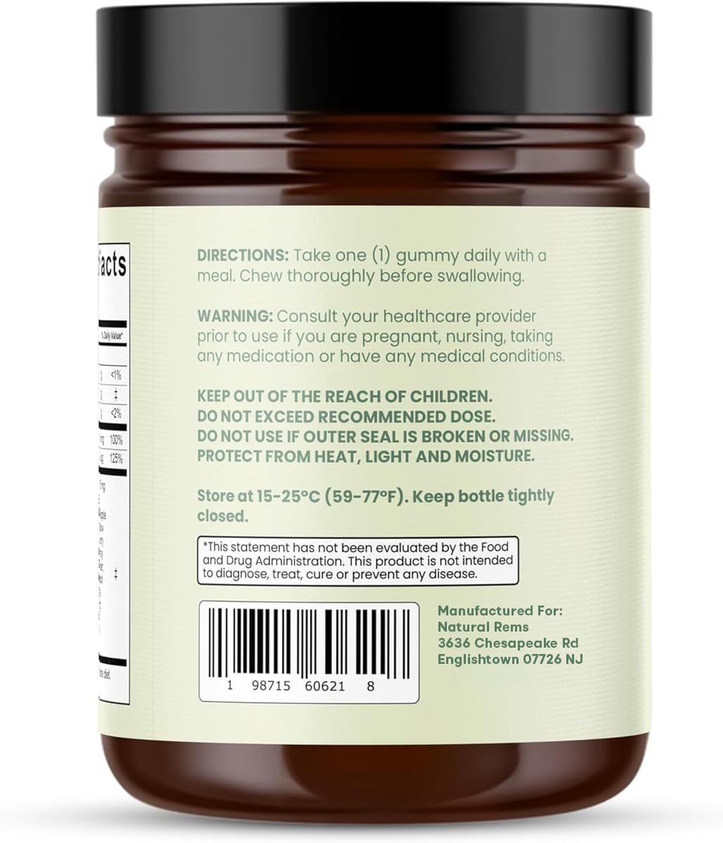 Natural Rems Gomitas de Musgo Marino 16 en 1 - Ashwagandha Aceite d...