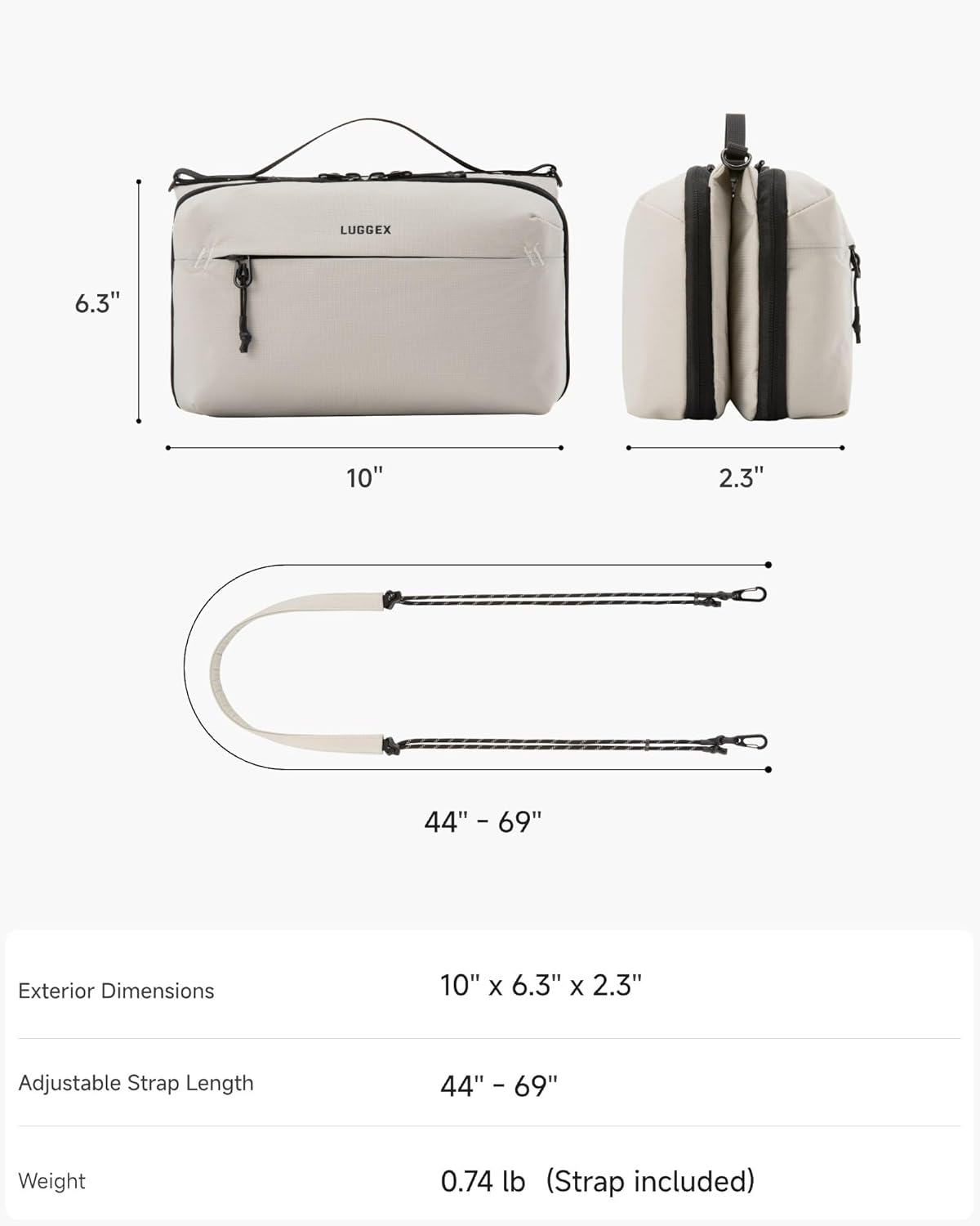 LUGGEX CBX01 - Estuche de viaje organizador de electrónica, bolsa d...