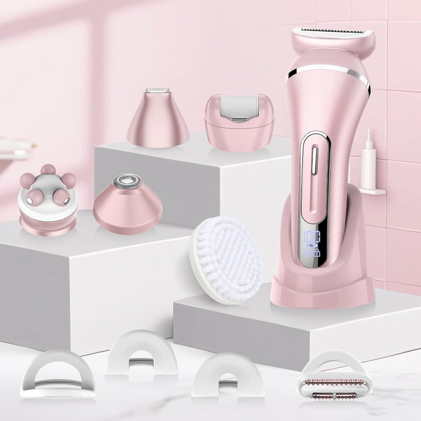 Afeitadoras eléctricas para mujer, kit de depilación 7 en 1 con dep...