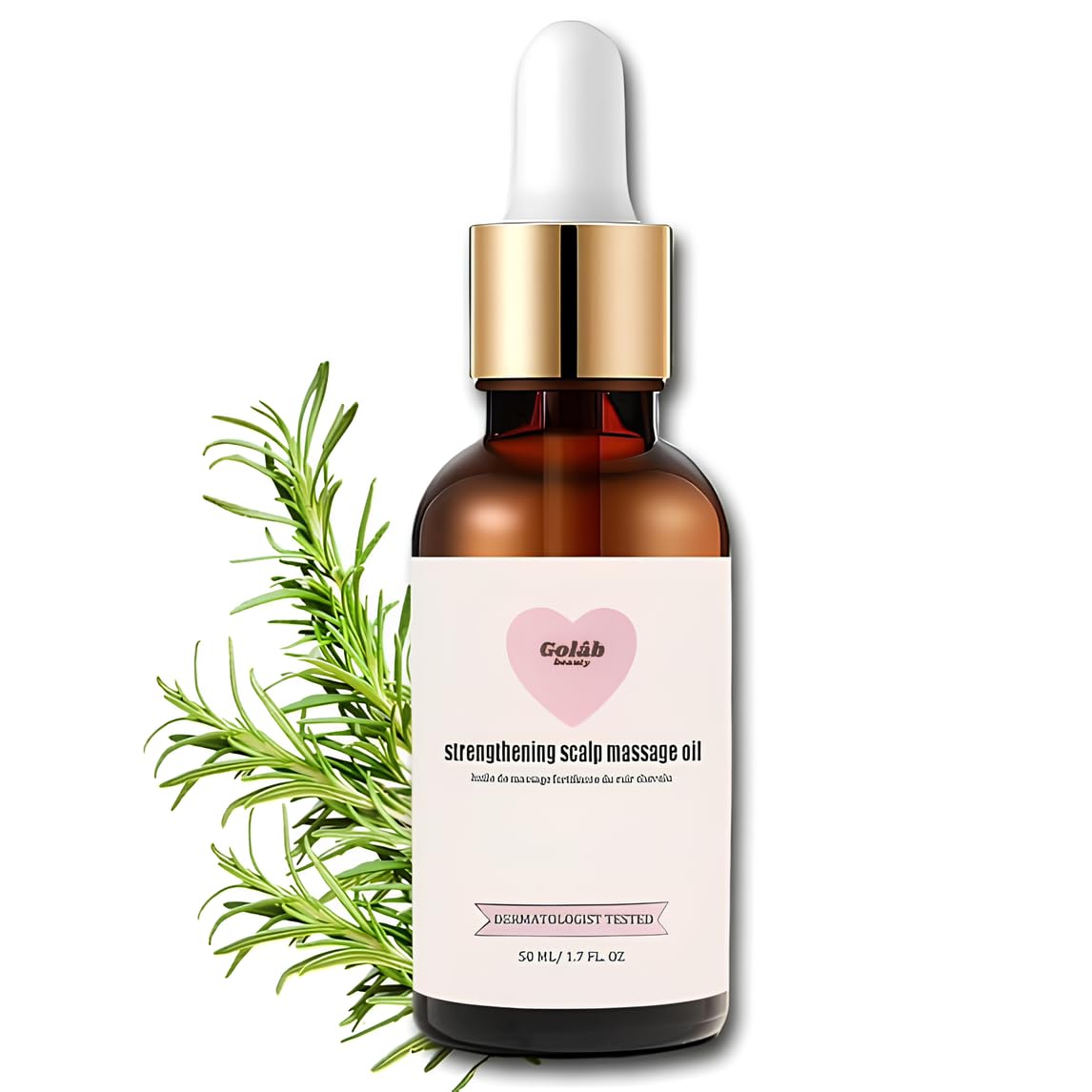 Golab Beauty Aceite para el cabello, tratamiento para el cuero cabelludo de romero, orgánico, vegano, crecimiento y reparación para puntas abiertas y tratamiento del cuero cabelludo seco