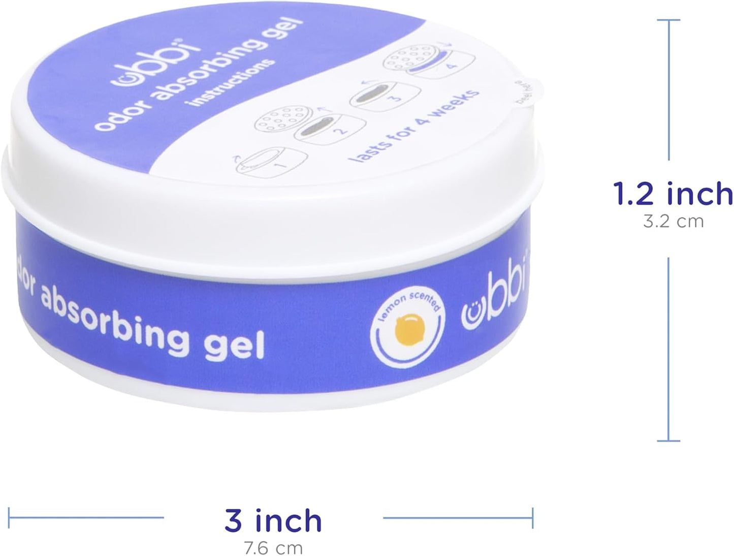 Ubbi Paquete económico de gel absorbente de olores con aroma a limó...