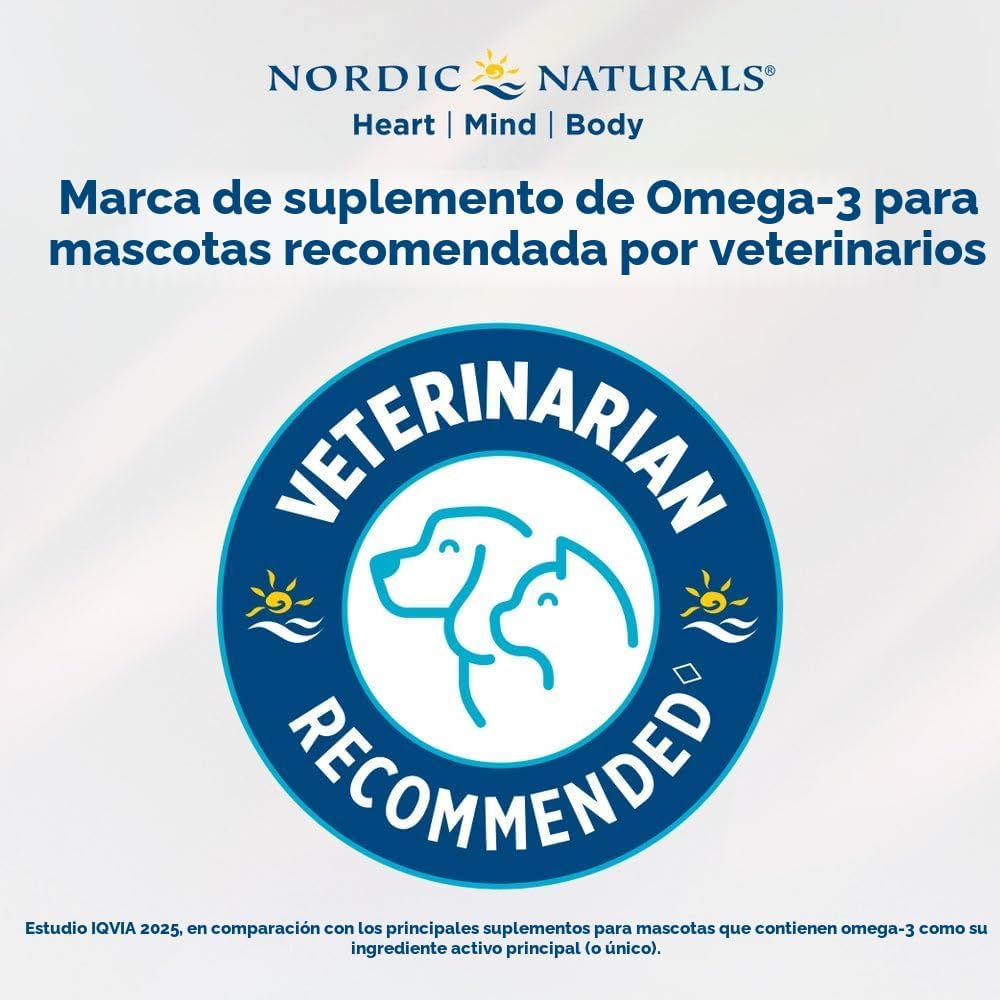 Nordic Naturals Omega-3 para mascotas, sin sabor, 16 onzas, 1380 mg...