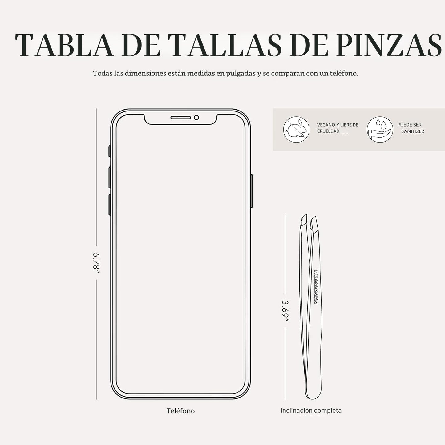 Tweezerman - Pinzas inclinadas de acero inoxidable, pinzas para cej...