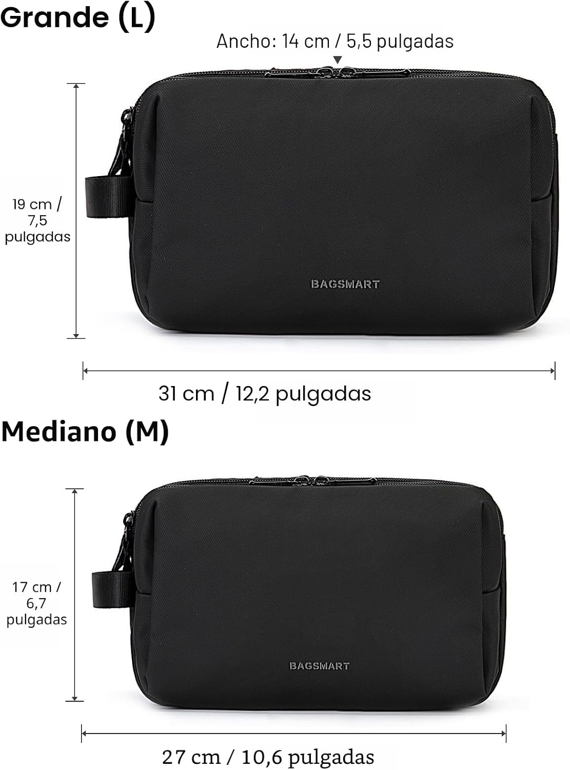 BAGSMART - Bolsa de aseo para hombres, organizador de viaje, kit Do...