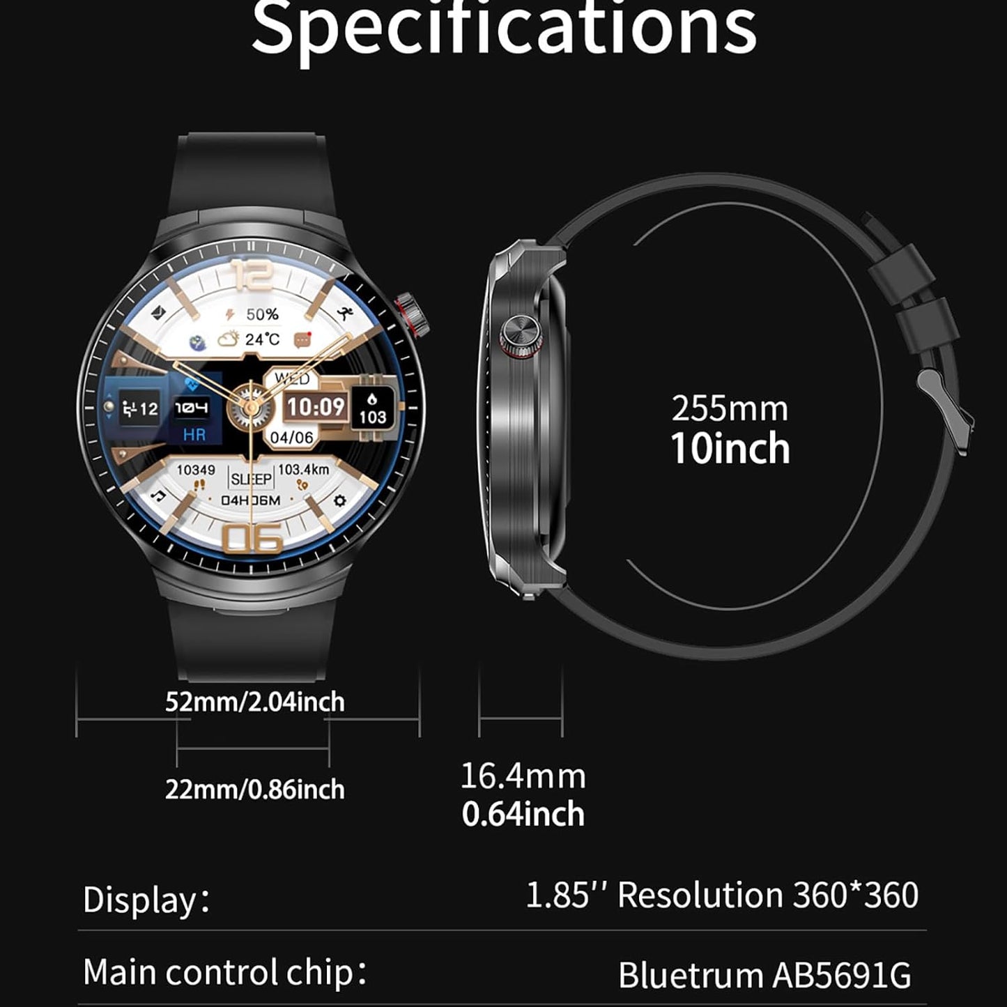 ATEVIX Reloj inteligente con auriculares Bluetooth, pantalla HD red...