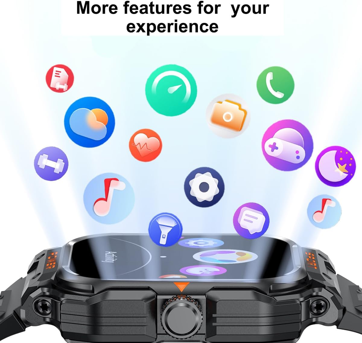 UYRGT Reloj inteligente militar con auriculares para hombres y muje...