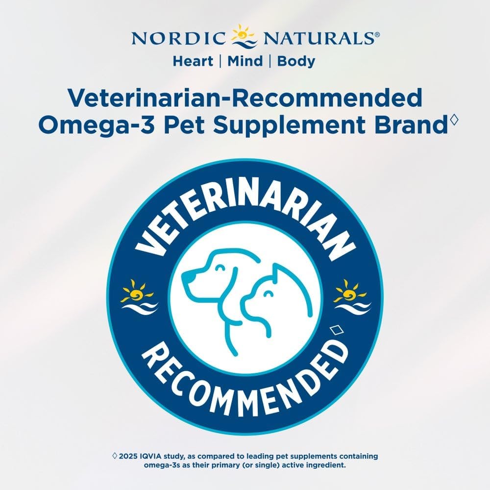 Nordic Naturals Omega-3 para mascotas, sin sabor - 2 oz - 294 mg de...
