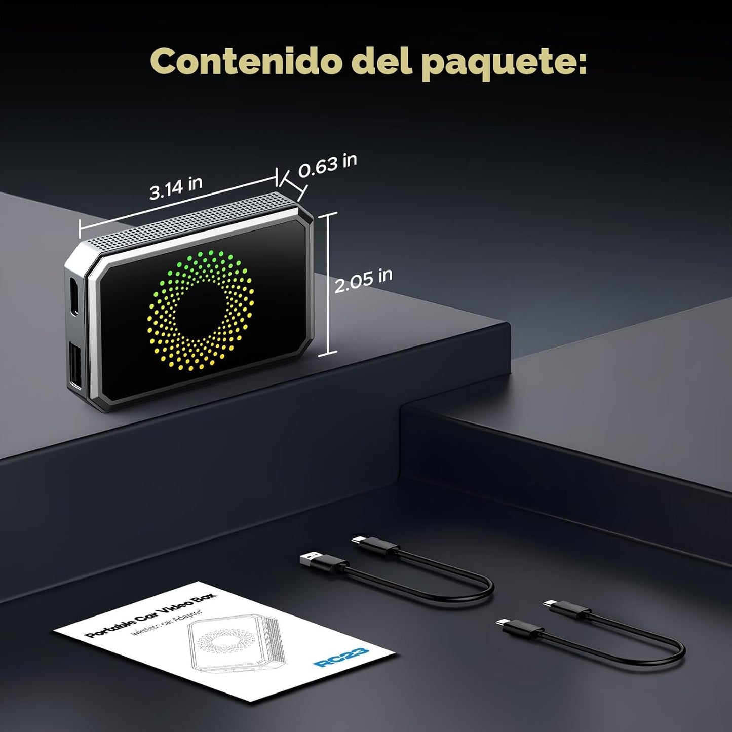 TOGUARDGO Adaptador inalámbrico 3 en 1 Carplay Magic AI Box con Net-Flix YouTube TikTok Actualización de Car Play con cable a soporte inalámbrico Unidad USB para iPhone 10+ y Android 13+