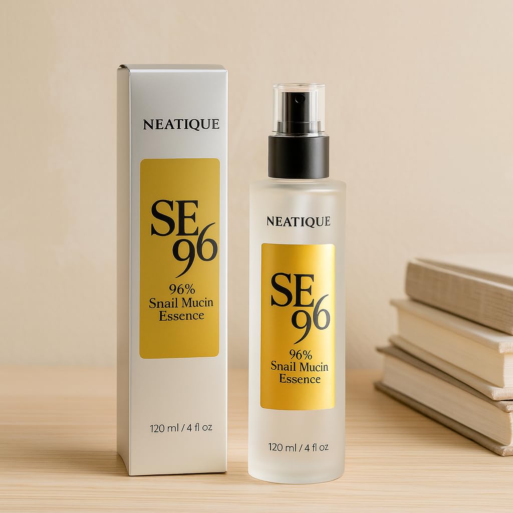 Advanced Snail 96% Mucin Power Essence 4.1 fl oz, Neatique SE96 - Suero hidratante y reparador de mucina de caracol para cara con filtrado de secreción de caracol para arrugas, piel opaca y líneas