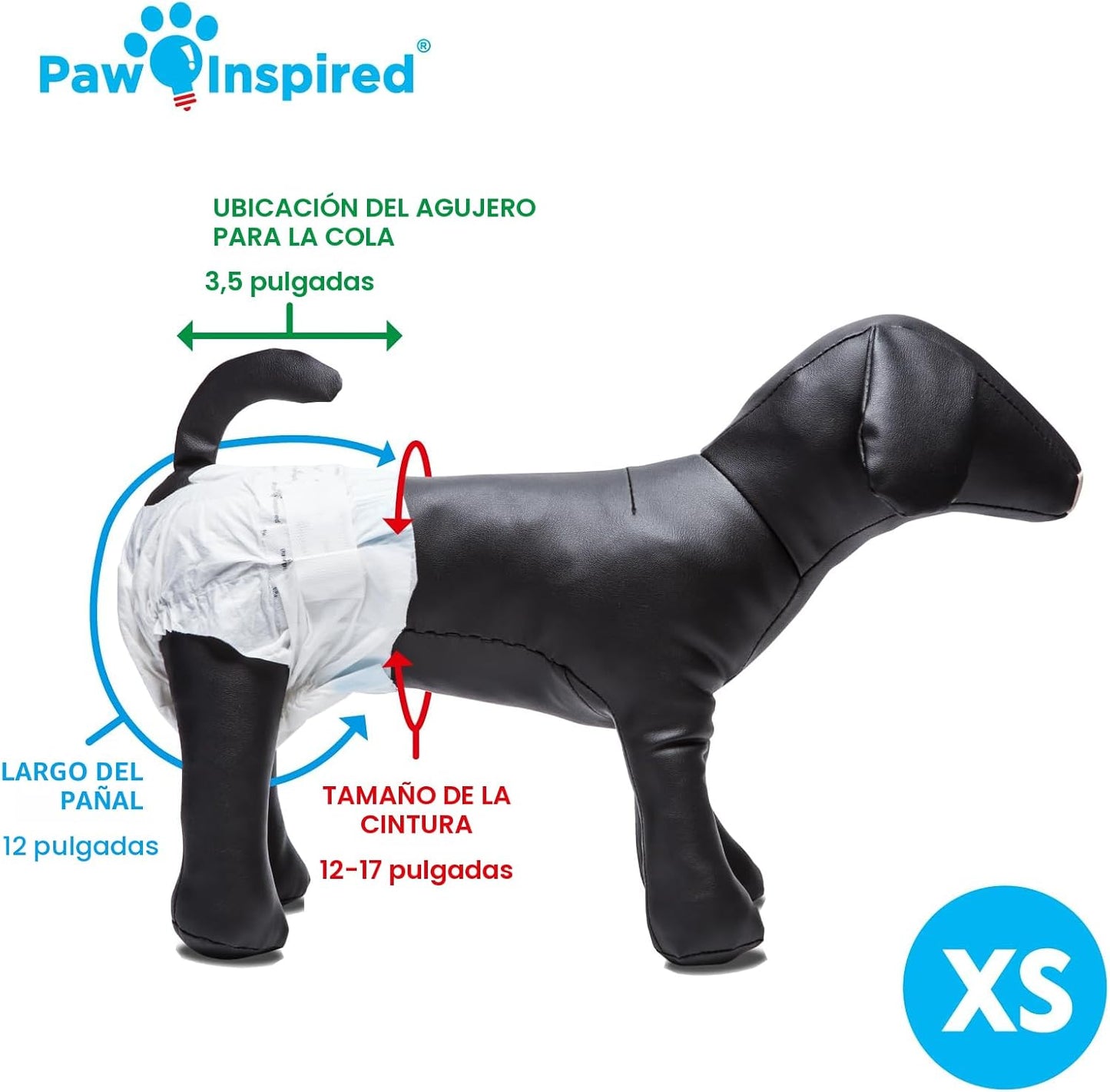 Paw Inspired 32 unidades de pañales desechables para perros | Pañal...