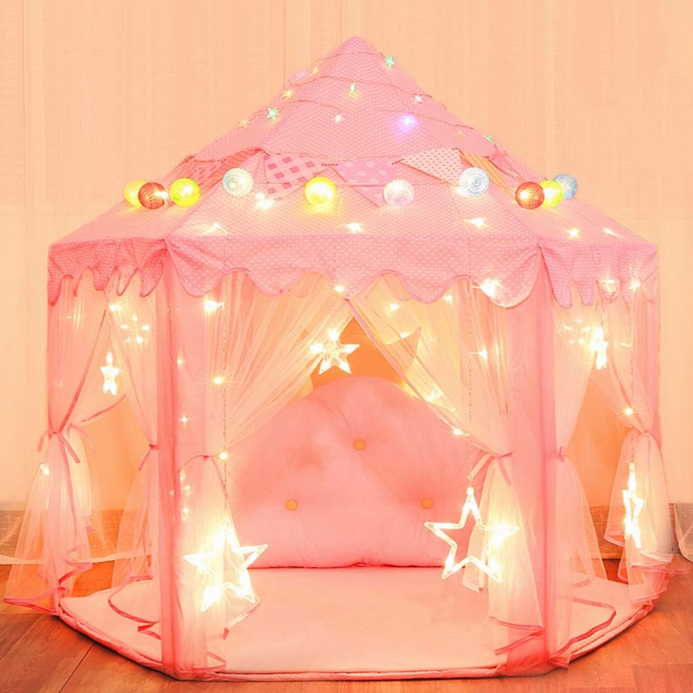 wilwolfer tienda de campaña tipo castillo de princesa para niñas, t...
