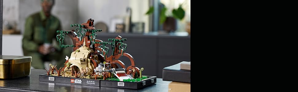 LEGO Star Wars Dagobah Jedi Diorama de entrenamiento 75330 - Serie completa con minifiguras Yoda y R2-D2, y X-Wing de Luke Skywalker, idea de regalo de cumpleaños para adultos, hombres, mujeres,