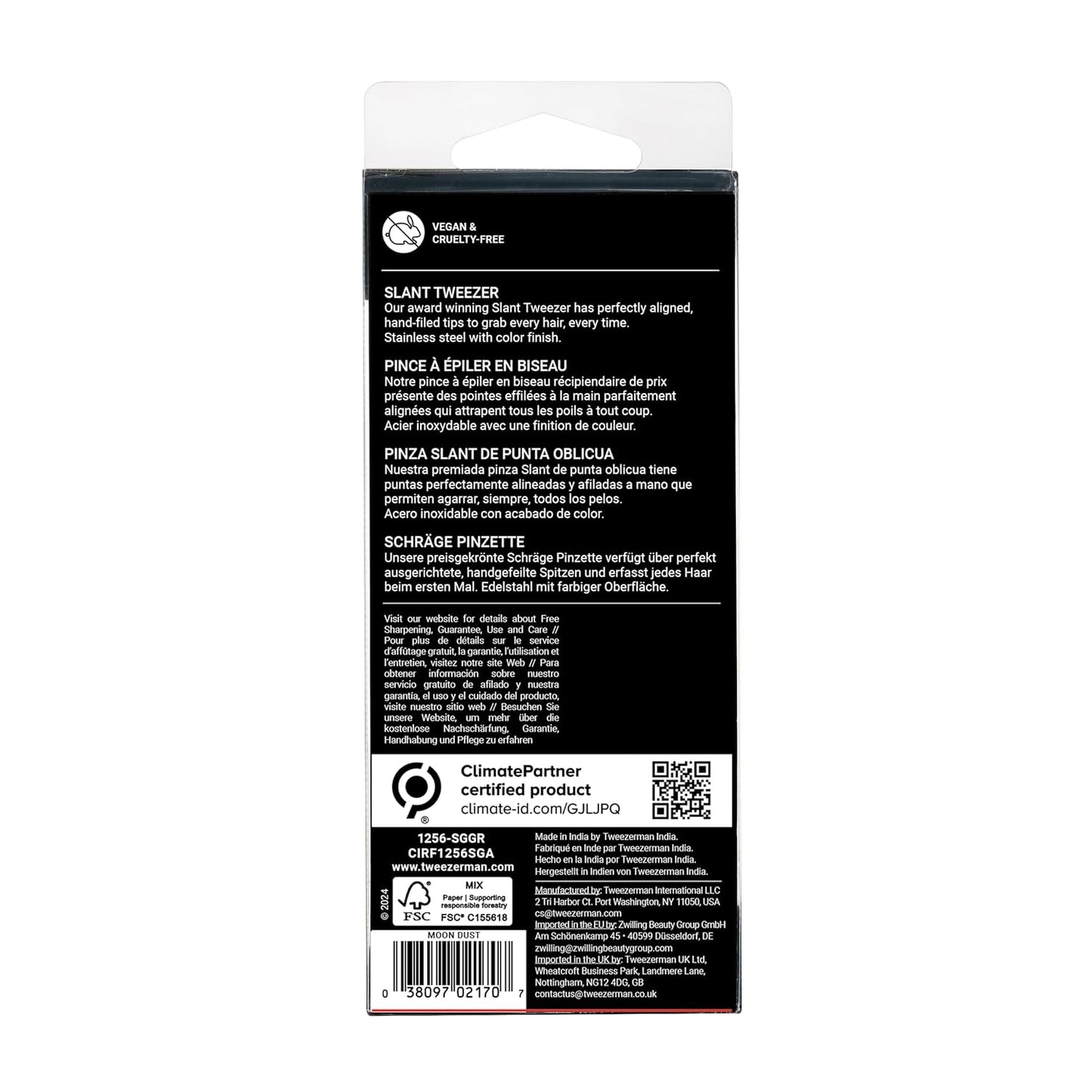 Tweezerman - Pinza inclinada exclusiva Moon Dust, pinzas para depil...