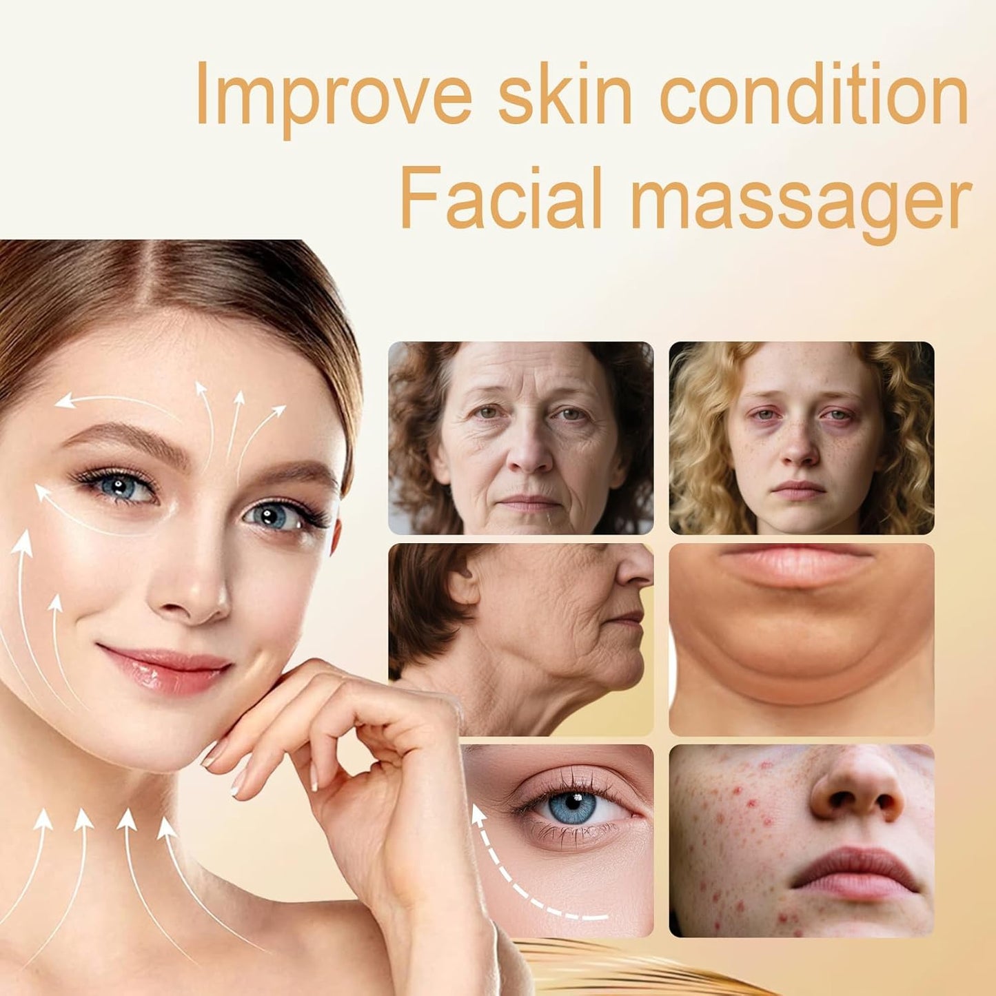 Smbrige Herramienta de masaje facial, 4 modos de color, terapia de...