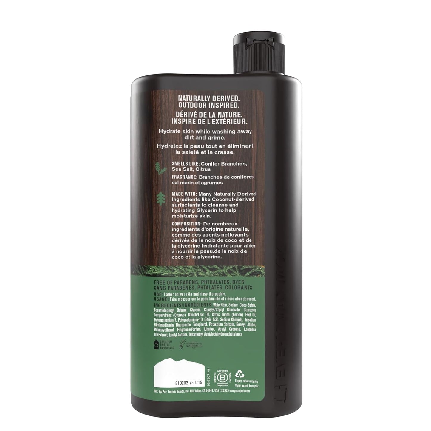 Every Man Jack Pacific Cypress Gel de baño para hombre para todo ti...