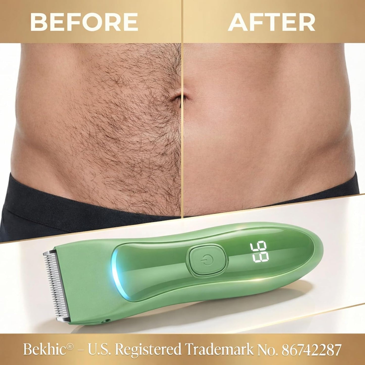 Bekhic Manscape - Cortadora de pelo para ingle y cuerpo para hombre...