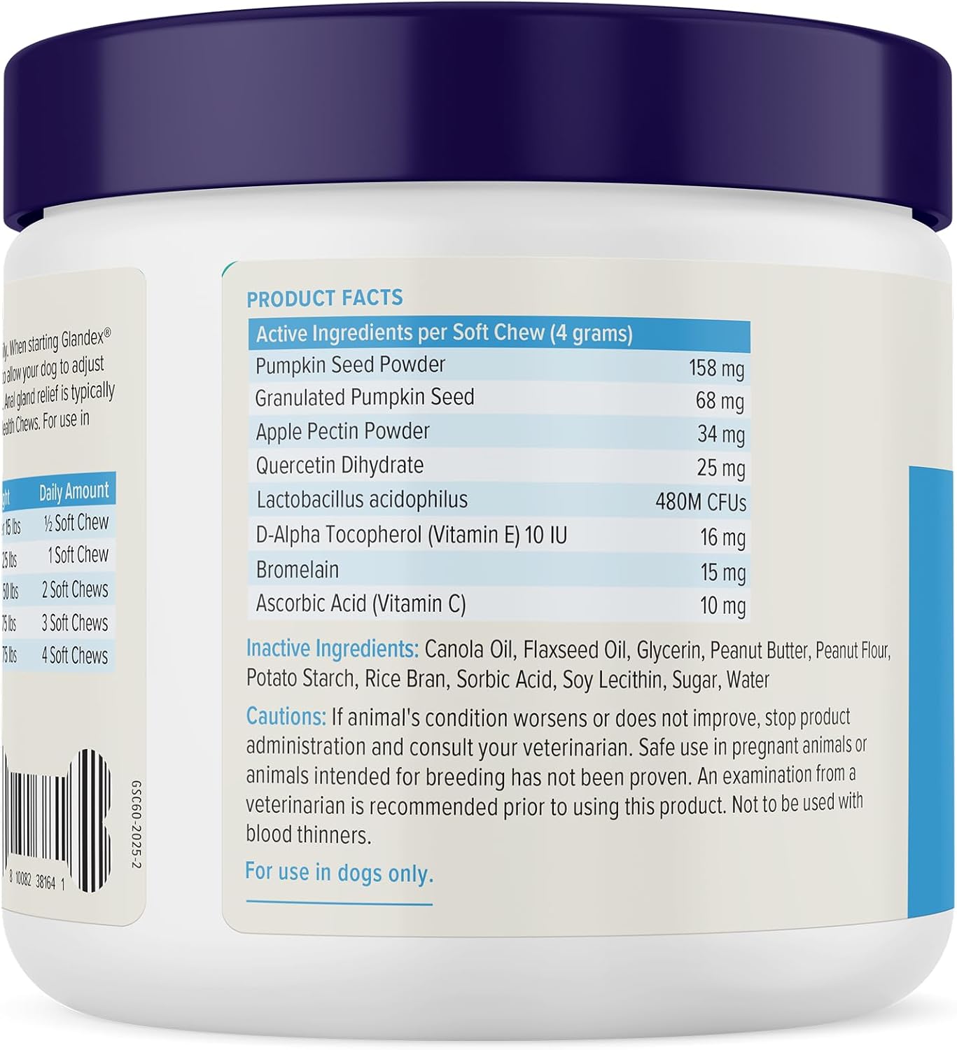 Vetnique Glandex Golosinas Masticables Suaves para Glándulas Anales...