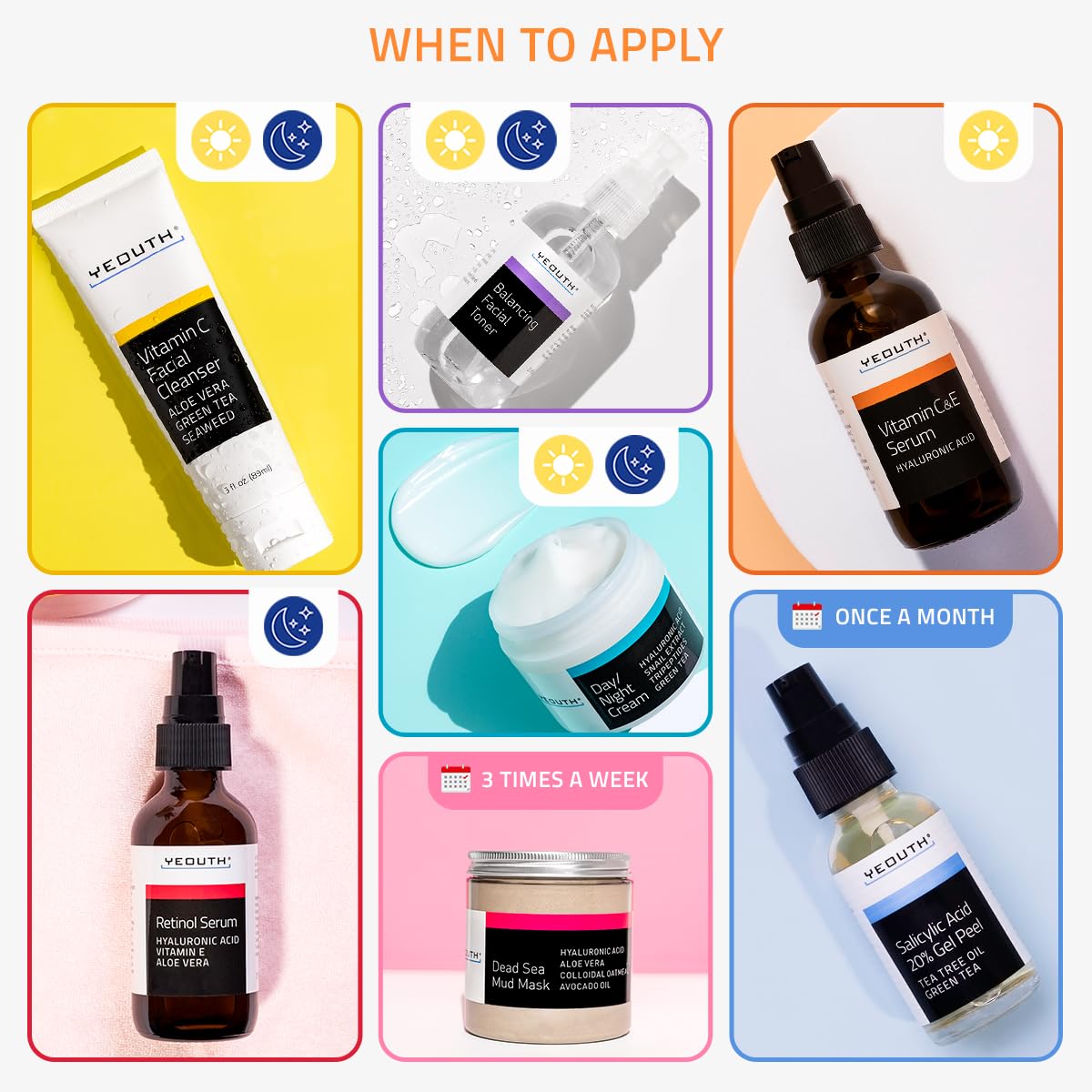 YEOUTH Set de cuidado de la piel: lavado facial con vitamina C, tón...