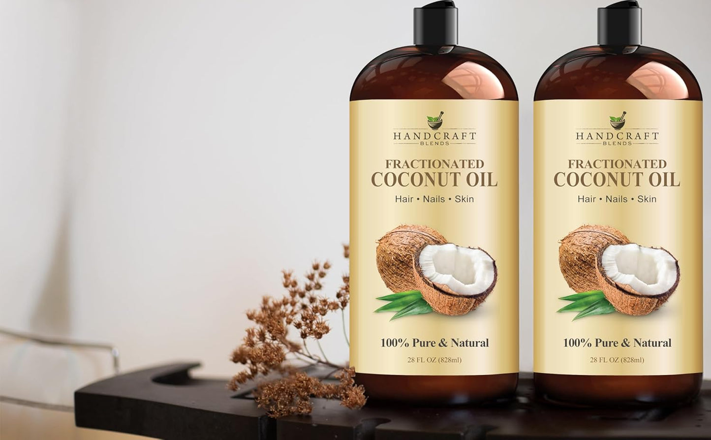 Handcraft Blends Aceite de coco fraccionado, 28 onzas líquidas, 100...